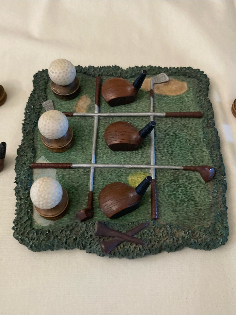 Golf-Themed Tic Tac Toe Game - Green and Brown